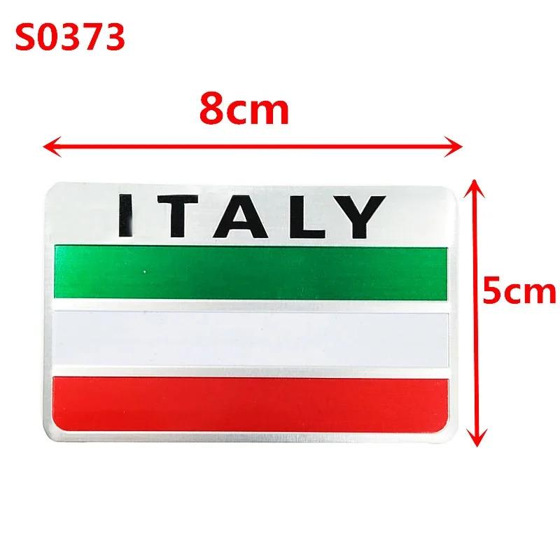 AAACN1 3D Aluminum Italy Italian Flag Adhesive Emblem Badge Car Sticker Motorcycle Decal For Alfa Romeo Fiat Ferrari Honda Suzuki BMW