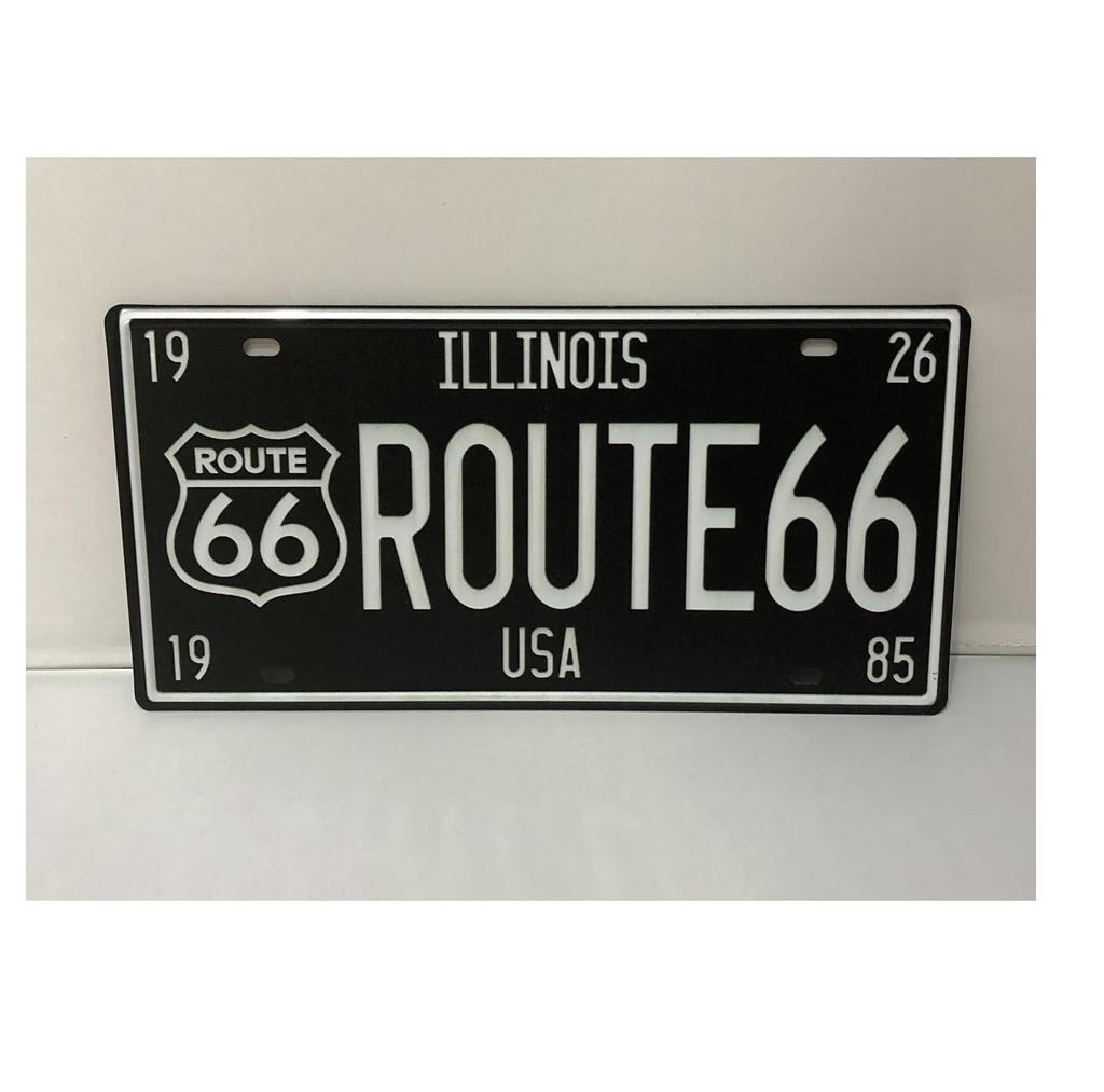KitMall 4-Piece Tin Sign Route66 R66 License Plate Style American Goods Interior