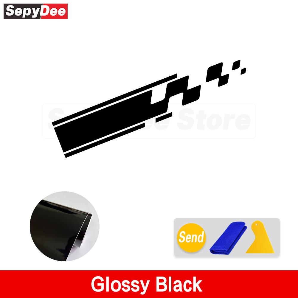 

1Pc Universal Car Hood Bonnet Sticker Racing Sport Checkered Stripe Graphics Auto Engine Cover Decor Vinyl Decal Car Accessories чорний