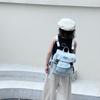Adorable Korean Style Color Block Lightweight Canvas Backpack For Kids Perfect For School