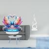 Acrylic Swan Sculpture And Abstract Fire Resin Flame Figurine Modern Tabletop Centerpiece