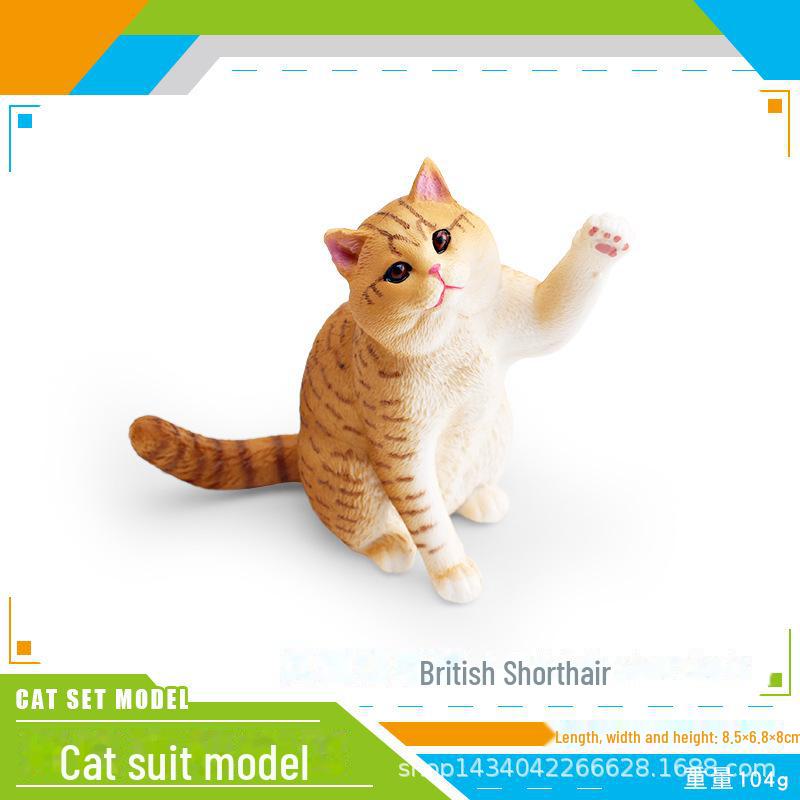 Seashell Cat Figurine: Realistic Kitten Toy Model