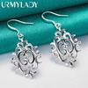 925 Sterling Silver Hollow Flower Earrings for Women Fashion Charm Jewelry