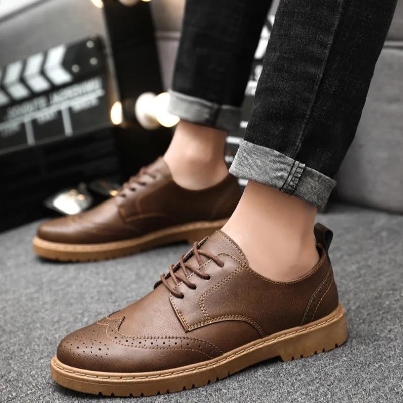 Mens Shoes Fashion Handcrafted Leather Shoe Classic Business Casual Shoes Luxury Dress Shoes for Men Lace Up Oxford Shoe Loafers