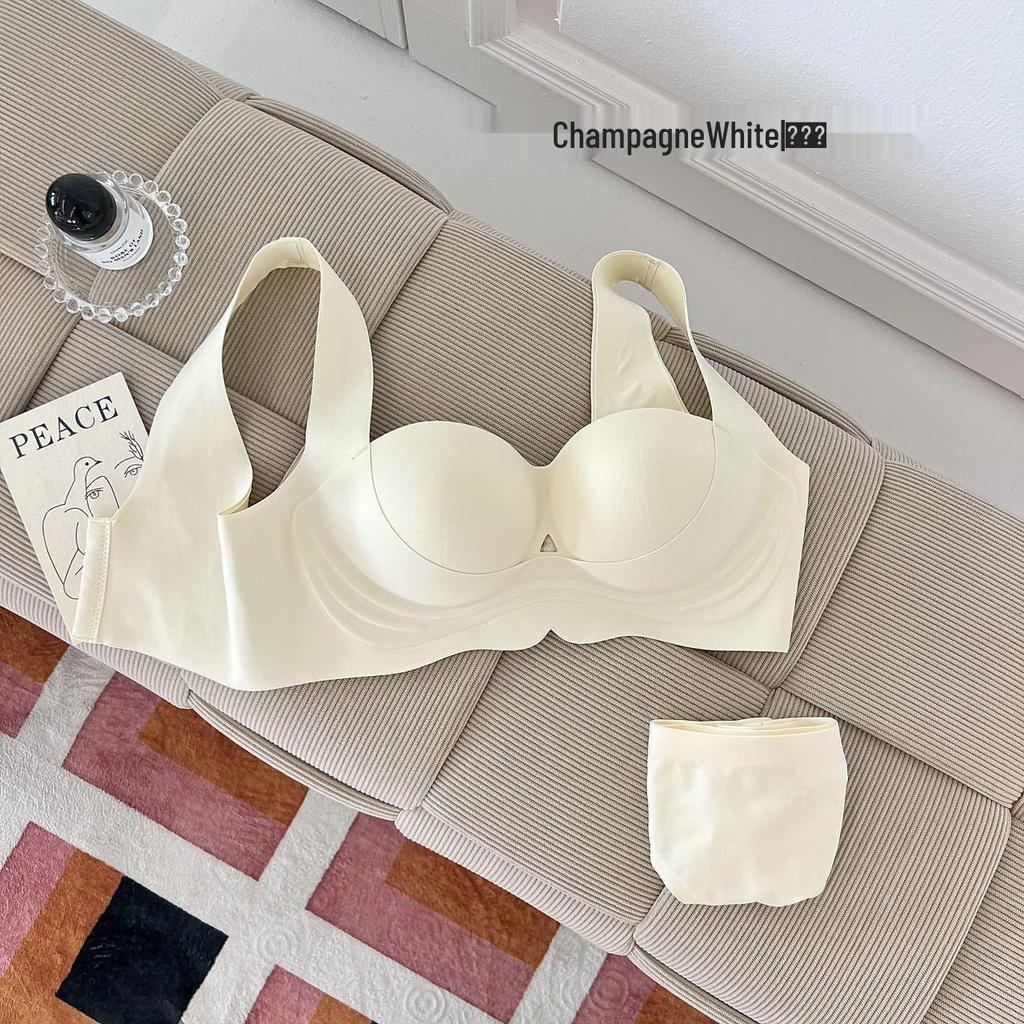 Red Original Seamless Underarm Support Soft Gathering Bra for Women