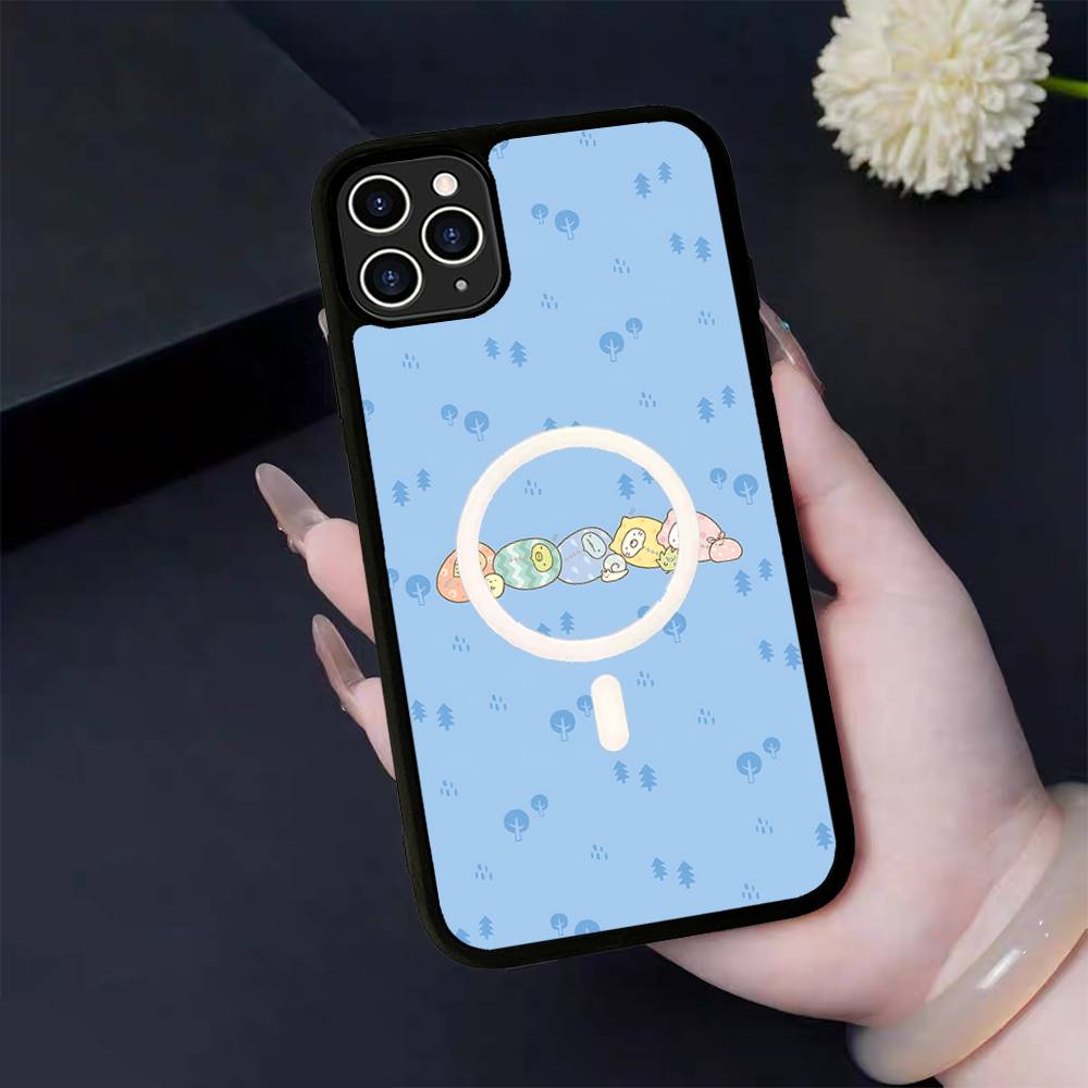Cartoon S-sumikko Gurashi Magnetic Matte Phone Case For IPhone 16 17 15 14 13 12 11 For Magsafe Wireless Charge Cover