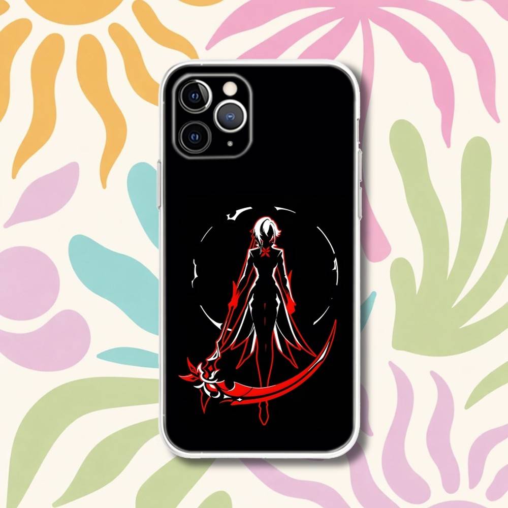 Arlecchino G-Genshin Impact Phone Case For iPhone 17,16e,16,15,14,13,12,11 Mini Pro Max X,XR,XSMAX 8,7 Air Plus Transparent Soft