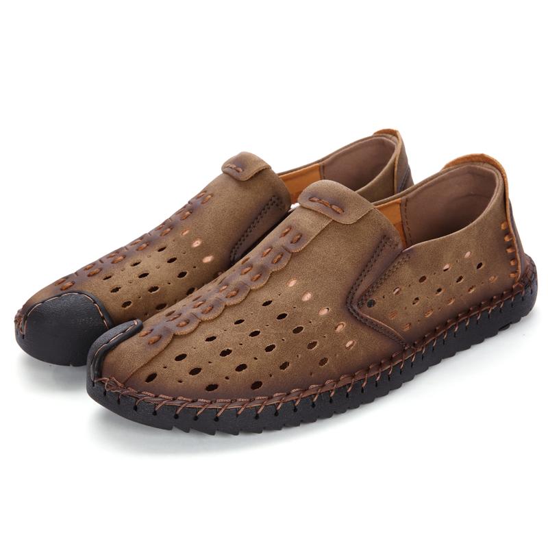 Mocasines de hombre Zapatos de conducción Pisos cómodos Zapatos casuales sin cordones Zapatos de cuero de talla grande para hombres de gran tamaño