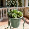 Planter Decoration Iron Plant Basket Shabby Metal Flower Holder Pot Stand for Indoor Outdoor Home Farmhouse