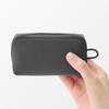 MUJI Wrinkle Nylon Dark 11 X 6 X 84473913 Wide-Opening Pouch, Gray, Small, Approx. 3.5 Cm,