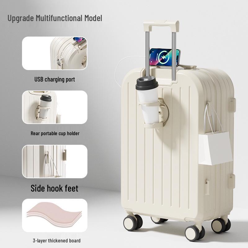 Valise trolley de haute valeur: Valise de voyage grande capacité avec fermeture éclair double couche pour hommes et femmes étudiants