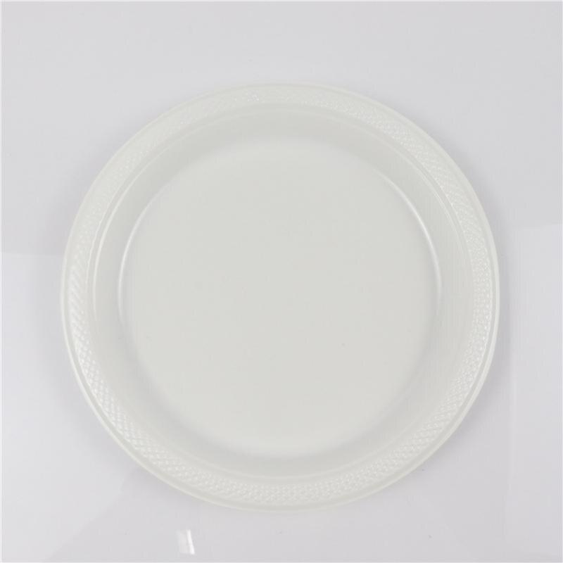 8 Inch Festive Items Disposable Plate Plastic Ps Plate Color Round Cake Tableware Barbecue Plate