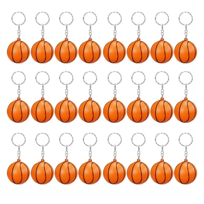 Fashionable Basketball Keychains Sturdy PU Sponge Pendant Keyrings Accessory for Sports Fans and School Clubs Daily Use