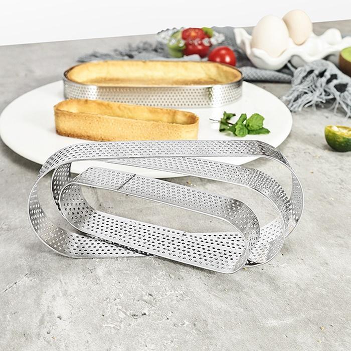 Tartlet Rim Form Perforated 15x5xh2cm Oval Rim for Tartlets