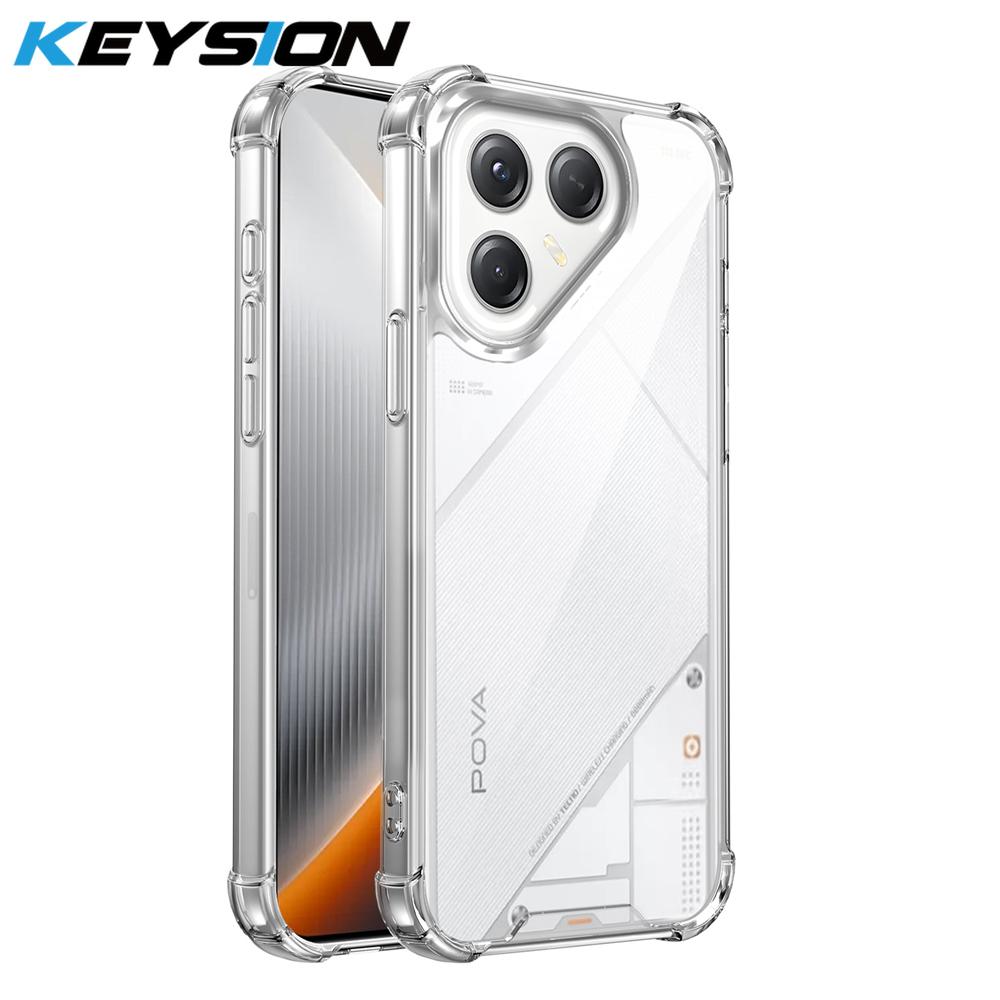 

KEYSION Противоударный прозрачный чехол с четырьмя углами для TECNO Pova 7 4G 5G Мягкий TPU+PC Прозрачная накладка для телефона для TECNO POVA 7 Ultra 5G for Tecno Pova 7 Ultra 5G чистый