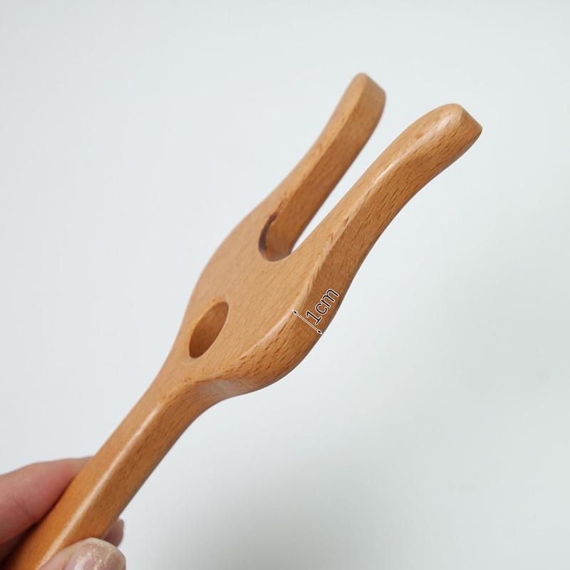 Cord Knitting Fork Wooden Weaving Fork With Curved Needle Precise Cord Crocheting Knitting Fork For Braiding Beginners