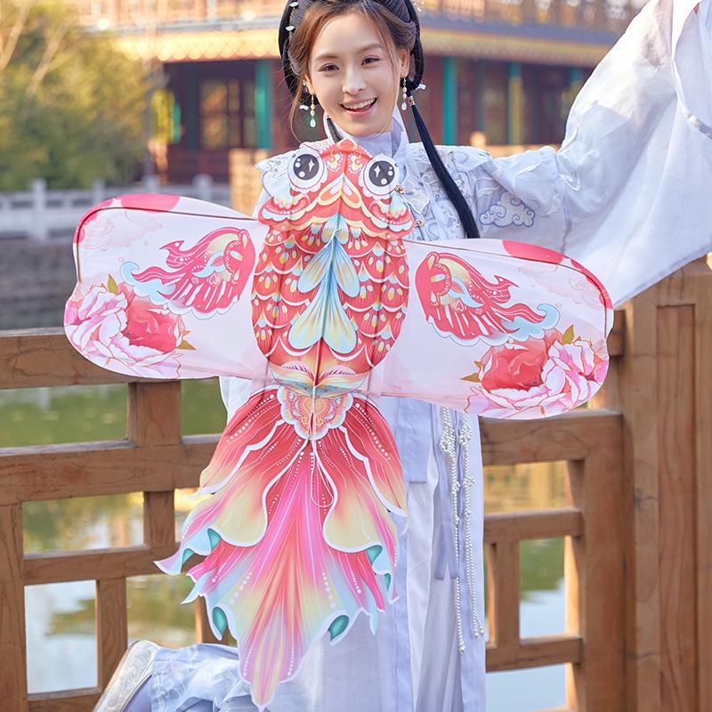 2026 Peony Goldfish 3D Bamboo Kite: Retro Mini Koi Decoration
