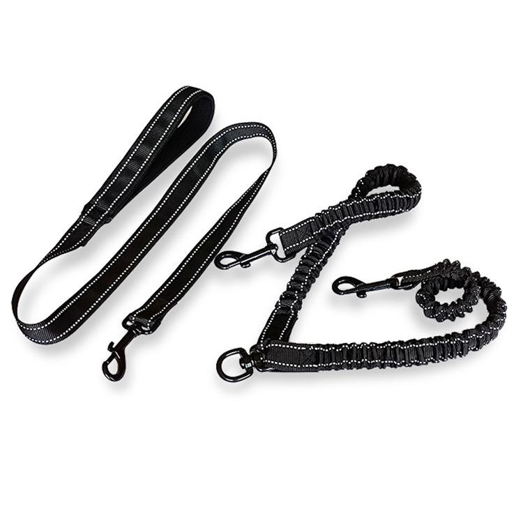 Drag Two One Dog Ropes Elastic Buffering Dog Chains Double Reflective Traction