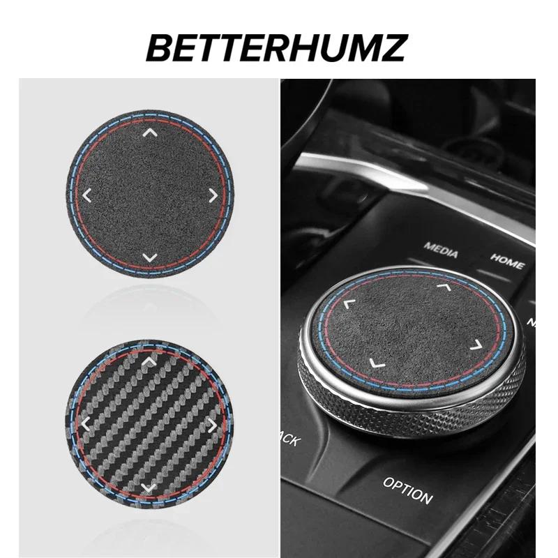 For a1 F30 F20 G20 F10 F31 F32 F34 F36 Series 1 2 7 X3 X4 X5 X6 i3 iX3 Z4 Made of Alcantara Car Multimedia Knob Trim Stickers a1