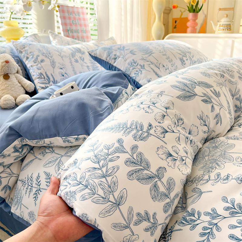 Class A Maternal And Infant Grade Washed Cotton Bed Four-Piece Set, Children'S Cartoon Bed Sheet Quilt Cover, Dormitory Single Quilt Cover 3Pcs Set