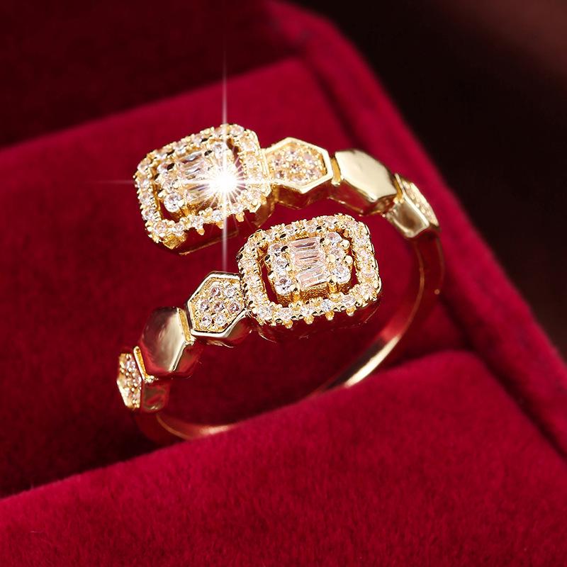 Light Luxury Geometric Adjustable Ring for Women One Size