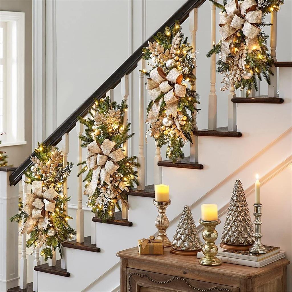 Christmas Stairs Decoration Stairs Wreath Pendant Christmas Nordic Home Scene Decoration Christmas