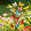 Schmetterlings-Gartenstecker Rustikaler Metall-Deko-Stecker für Topfpflanzen Farbige Vintage-Schmetterlinge Hofkunst für Rasenweg Terrasse Außen Dekoration