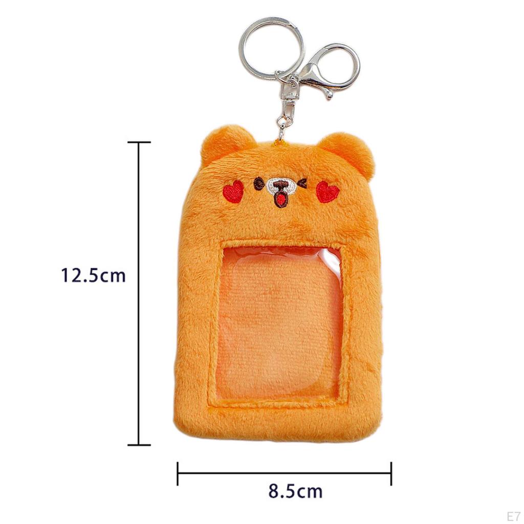 Cartoon Cute Plush Photocard Holder Photo Sleeves Portable Case ID Card Cover for Birthday