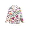 ZR1116 Sommer-Neuheit für Damen im europäischen und amerikanischen Stil, Hemd-Top aus Popeline mit Revers und Blumenprint, langärmlig