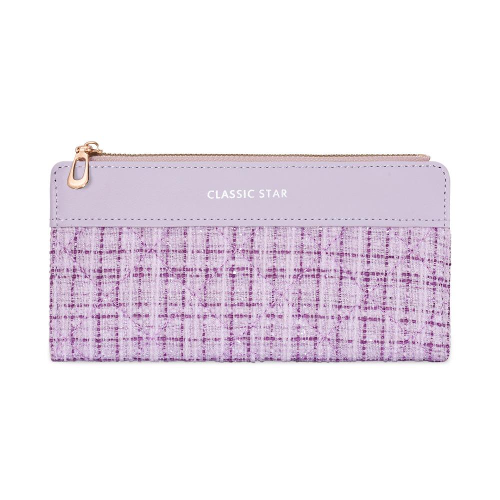 

Portable Two Fold Purse Card Pouch PU Handheld Bag Organ Card Holder Clutch Money Bag Student фіолетовий