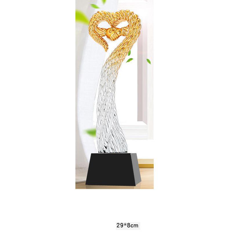 Anpassad Guldpläterad Harts Trofé, Bottenkristall, Kreativitet Skicka Vänner Pris, Dansande Souvenir Tävling Heminredning, 1 st