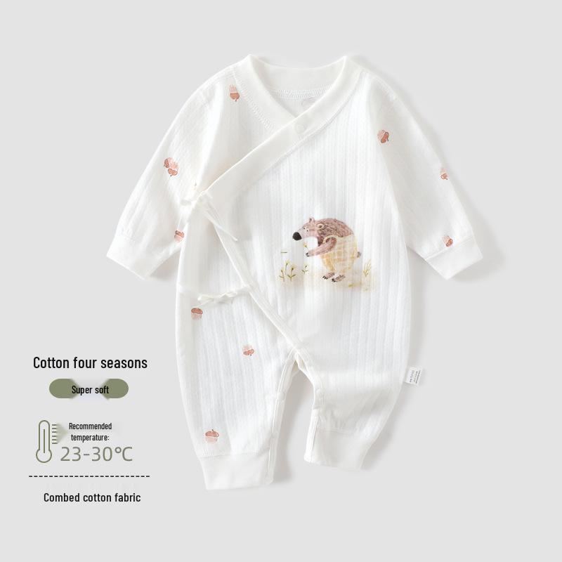 

Бавовняний дитячий кімоно-боді на будь-яку пору року, Безшовний комбінезон-метелик для новонароджених 66 (3-6 months, 13-15 lbs)