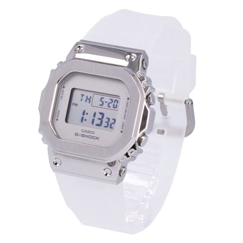 

Casio G-Shock Digital Watch for Men and Women, Square, Metal, S Series, Clear, GM-S5600SK-7