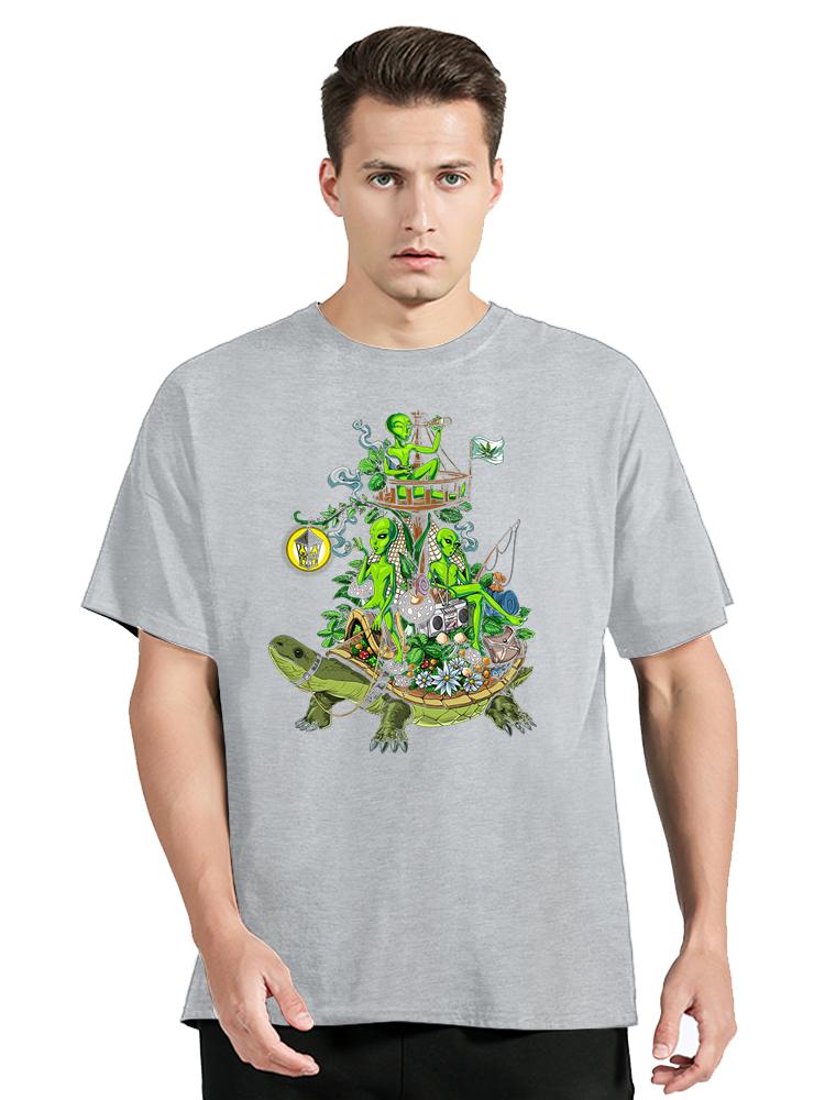 Magic Mushrooms Alien Psychedelic Tshirt Unisex Harajuku Japanese Designer Tshirts Unisexs Unisexs Clothes Oversized T Shirt
