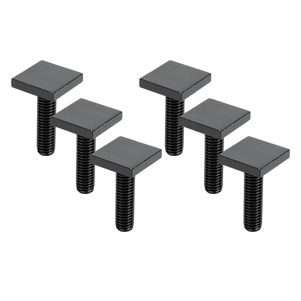 6PCS T Slot Bolts for Roof Rack Crossbar 0.79x0.79x0.16in M8*30mm Black Four Square Head T Bolts