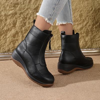 Warme Kurze Stiefel Damenstiefel WinterNeu -Verkauf Fleecegefüttert Verdickt Keilabsatz Kurze Stiefel