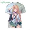 Summer Clothing Harajuku Anime Characters 3D Printed Round Neck Breathable Short Sleeved Casual Top for Men and Women