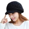 Ear Protection Striper Knitted Cap Thicken Warm Thicken Knit Hat Women Beret Cap  Women Girls