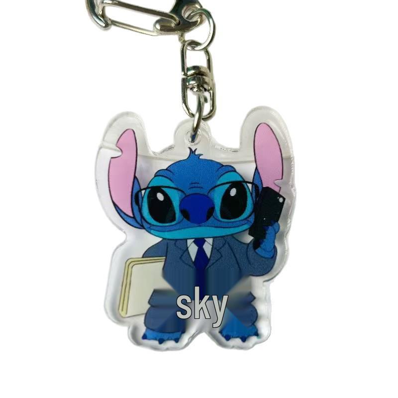 Star Baby Cartoon Stitch Pendant Keychain - Cute Acrylic Ornament for Students & Couples