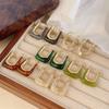 Trendy Geometric Resin Hoop Earrings for Women Irregular Metal Acrylic Wedding Earrings Party Vintage Jewelry Gift