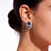 Elliptical enamel environmentally friendly alloy stud earrings double-layer ring design daily commute personalized niche earrings