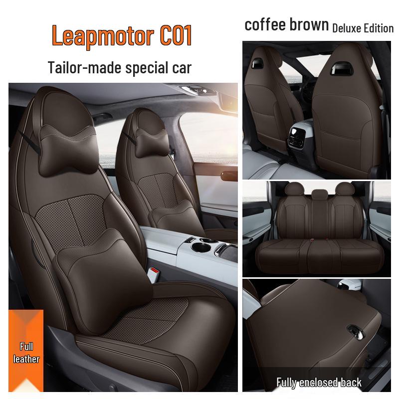 Leapmotor C01 Seat Cover - Breathable, Perforated Leather, 5-Seat, All-Season, Ice Silk Cushion 2022.