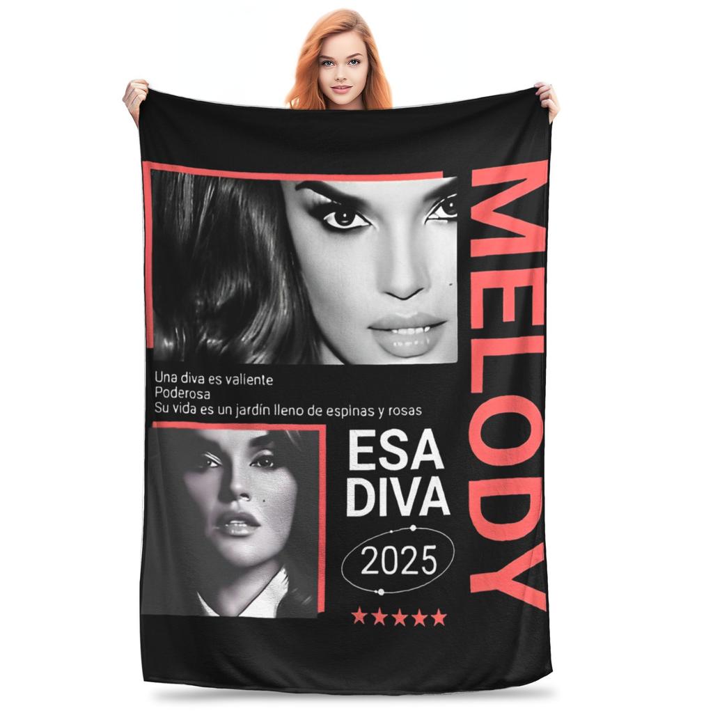 Melody Esa Diva Spain Eurovisions 2025 Blanket for Couch Soft Plush Blanket 50x60 Inch Multiple Sizes Bedspreads for All Seasons