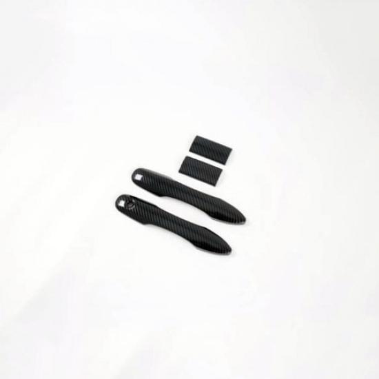 Carbon Fiber 4X Side Exterior Door Handle Cover Trim For Toyota HIACE 2019-2022