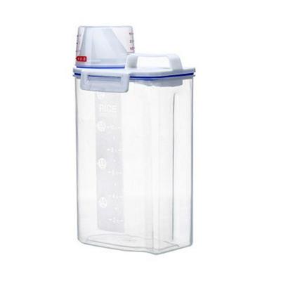 Bocal de rangement hermétique transparent pour farine, céréales, riz et nourriture pour animaux de compagnie