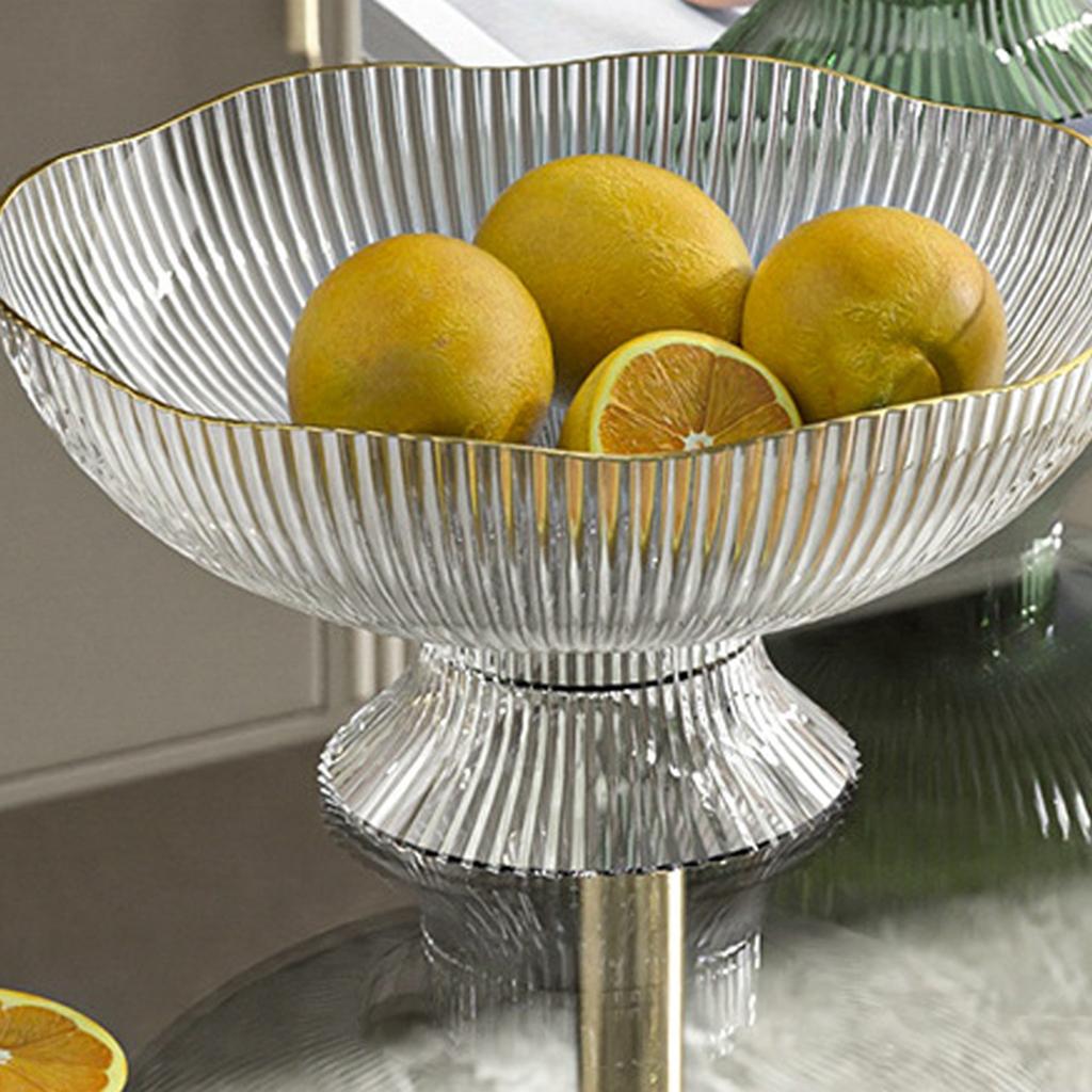 Plastic Footed Fruit Plate with Draining Hole Detachable Base Household Living Room Coffee Table