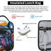 Bunte Niedliche Graffiti Bulldogge Lächeln Aufdruck Isolierte Lunchtasche für Damen Kinder Tragbare Lebensmittelboxen Thermische Lunchbox Tragetasche