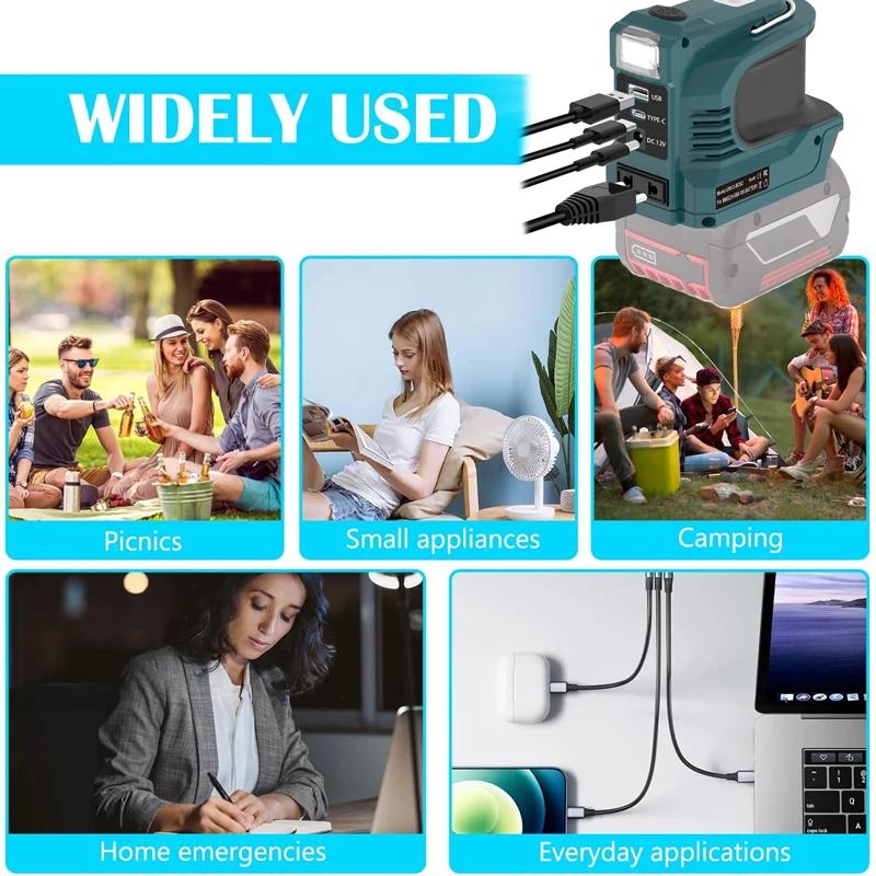 Wechselrichter Konverter 180W Power Inverter Für Dewalt Für Makita/Bosch/Milwaukee 18V Akku Mit LED-Licht Inverter Stromstation