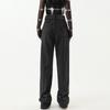 Herbst und Winter neue hohe Taille und dünne Persönlichkeit lässiges Mode-Design weites Bein Bodenlange Hose High Street Trend Jeans