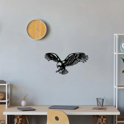Metal Bald Eagle Wall Art Decor - Stylish Bird Decoration for Living Room, Courtyard, and Gothic Halloween Room Decor